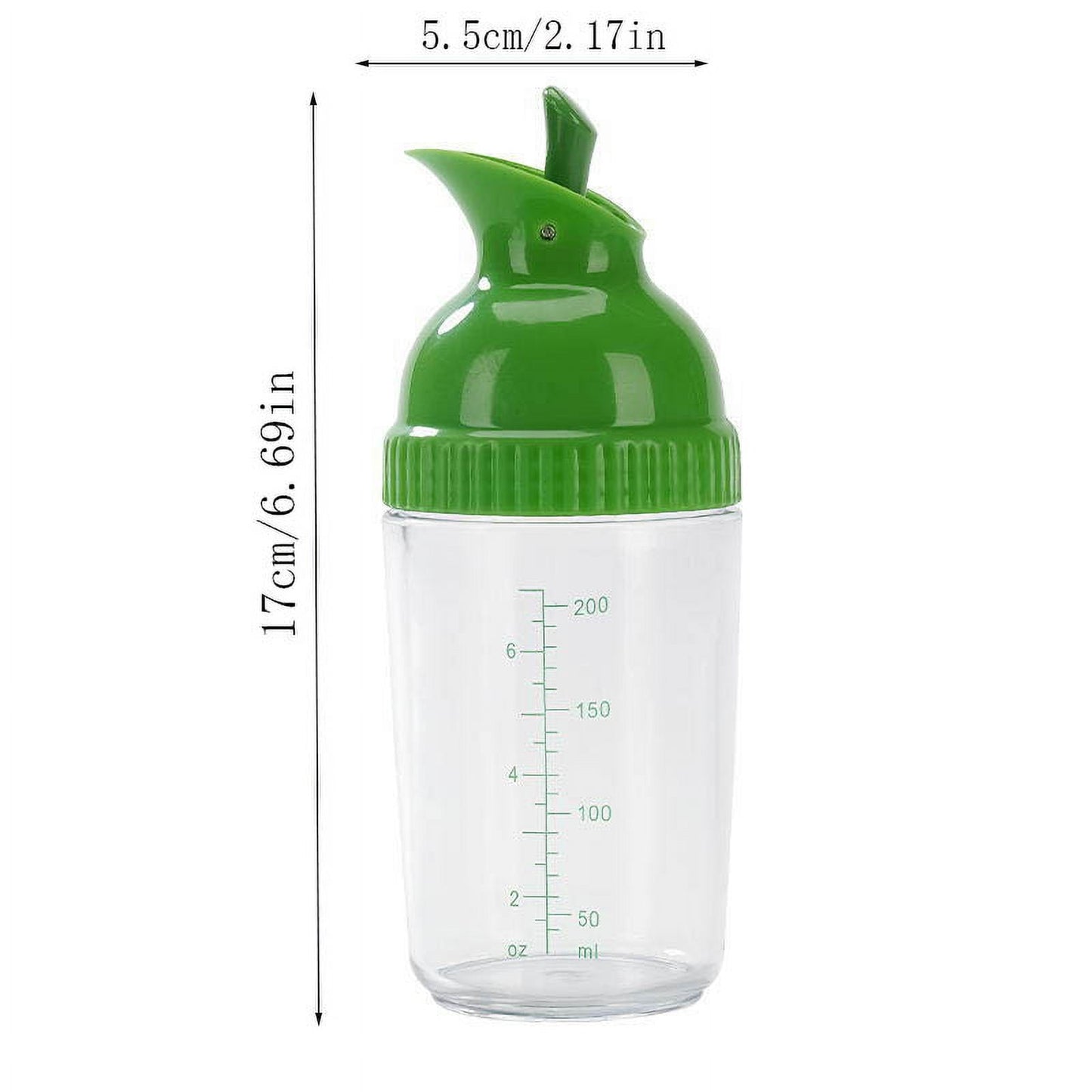 CCMAOLU Salad Dressing Shaker Container,Leak Proof Kitchen Bottle with Dripless Pour & Soft Grip,BPA Free Plastic Design for Sauces,Oil & Homemade Dressings,Easy Cleaning & Operation green