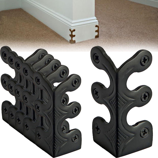4-Pack Vintage Metal Corner Protectors,Solid Brass Decorative Protective Covers for Furniture & Walls,Easy-Install with Guide Holes,Durable & High-Strength Design for Tables,Cabinets & Skirting A