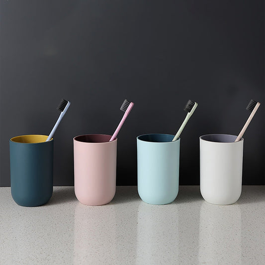 1Pack Bathroom Toothbrush Cup,ReusableToothbrush Holders,Multi-purpose Drinking Cups,Plastic Mouthwash Cup, Stackable Plastic Cup for Kitchen, Bathroom Travel, 350ml(Blue2) Grey