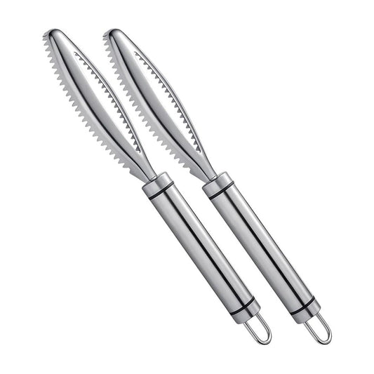 Fish Scales Scraping Tool, 2024 New Multifunction Stainless Steel Fish Scale Remover Fish Cleaning Kit, Premium Fish Descaler Sawtooth Fish Scaler Remover Kitchen Tool for Home 2PC