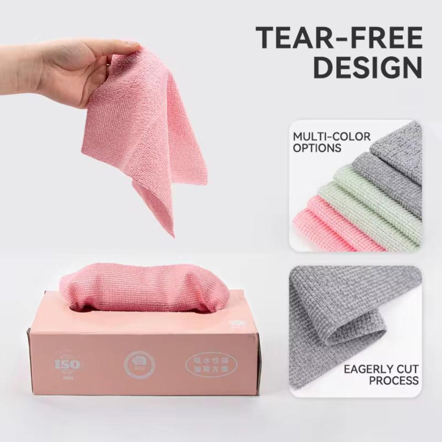 Microfiber Cloths in Dispenser Box - Cleaning Cloths - Miracle Cloths - Dish Cloths - Polishing Cloths - Reusable Cloths - Kitchen Cloths - Car Cleaning - Dust Cloths - Dry and Wet - Washable - Microfiber - Gray - 20 Pieces