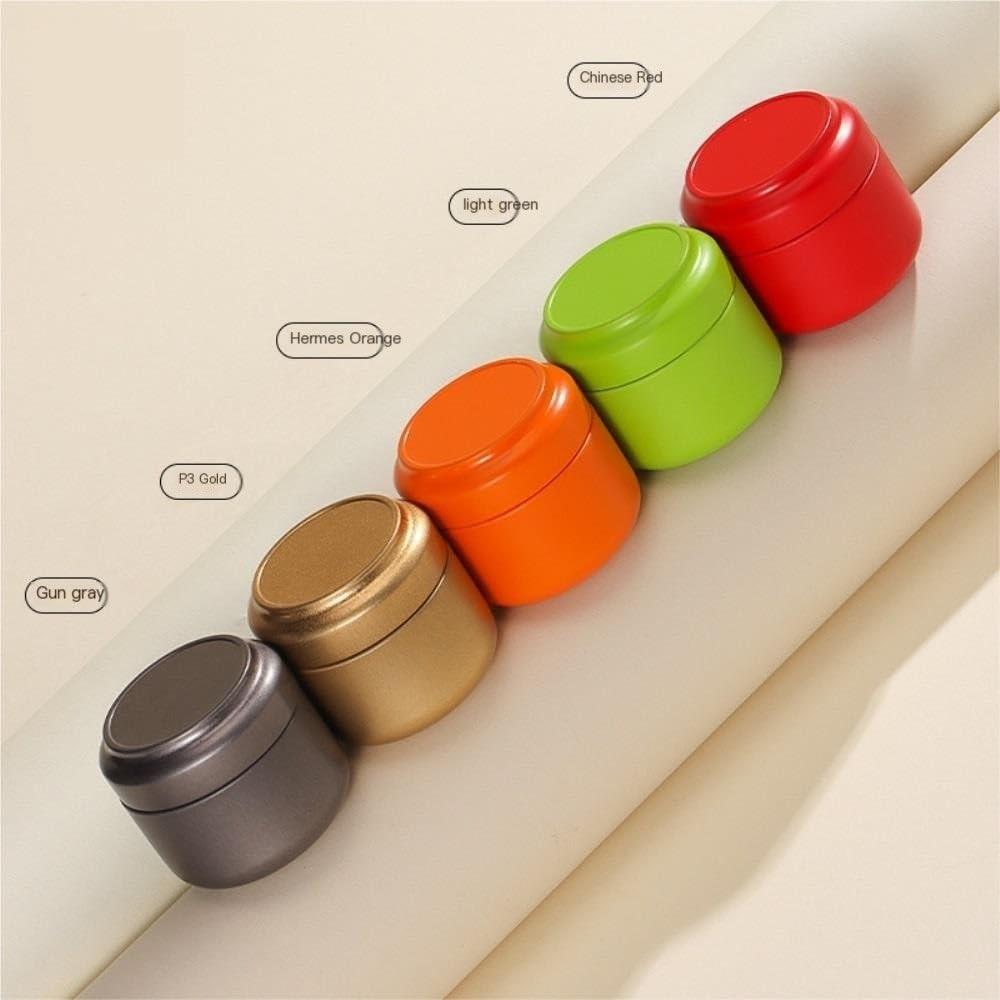Tea Box - Portable Mini Tea Caddy, Large Tea Storage Container, Small Round Tin Coffee Caddy.