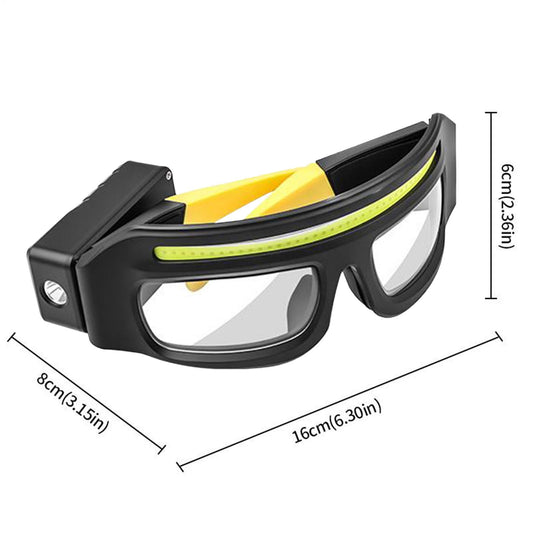 Rechargeable LED Headlamp - Safety Glasses with Light - Reading Lamp - Flashlight - Work Glasses - Walking Light Running - DIY Gift for Men - Glasses with Light - Night Glasses - Camping Lamp - Fishing - USB Rechargeable Headlamp - Black - 1 Piece.