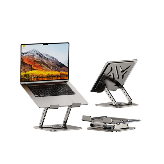 Laptop Stand - Laptop Riser - Desk Accessories - Notebook Stand - Laptop Holder - Office Supplies - Ergonomic Stand - Folding Stand - Laptop Support - Ventilation Stand - Black - 1 piece.