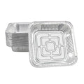 Aluminum Trays - Square Oven Dishes - Air Fryer Trays - Aluminum Bowls - Disposable Trays - BBQ Drip Trays - Grill Accessories - Baking Pans - Heat Resistant - Food Containers - Catering Trays - Meal Prep Trays - Practical - Silver - 50 Pieces