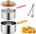 Deep fryer - Deep fryer - Saucepan - Cooking pot - Frying basket - Doughnut pan - Dutch oven - Induction pan - Gas - Electric - Frying set - Kitchen utensils - Kitchen accessories - Including tongs - Stainless steel - Stainless steel - Silver - 1 piece.