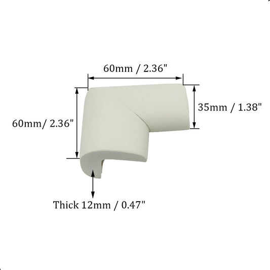 Corner Protectors - Table Corners - Furniture Bumpers - Table Protector - Corner Protectors - Furniture Protectors - Bumper Pads - Wall Protector - Door Stopper - Foam Rubber Bumper Strips - Self-Adhesive Table Edge - Universal Corners - Cream White - 12