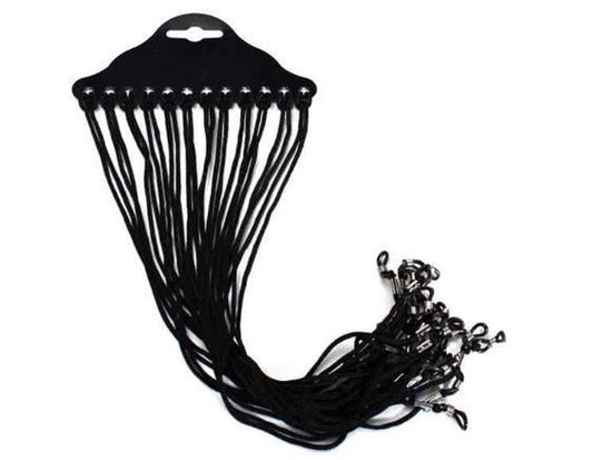 Glasses Cord / 12 Pieces / Black Cord / 3D.