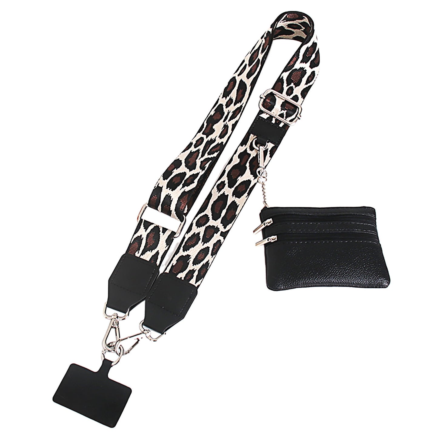 Phone Strap with Zippered Pouch, 2024 New Clip and Go Strap for Phone with Wallet Crossbody, Cross Body Phone String with Zipper Wallet Pouch, Adjustable Phone Strap Crossbody One Size C-4