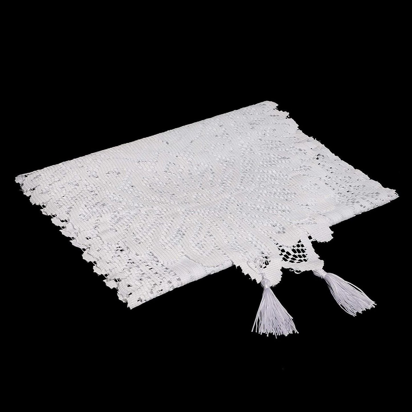 Lace Table Runner Dresser Scarf Embroidered Table Runners with Exquisite Flower Vintage Shabby Chic for Wedding Holiday Dinning White