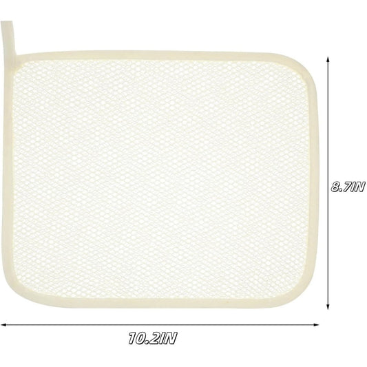 Exfoliating Washcloths,African Exfoliating Net,Reusable African Net Sponge,8.7x10.2In Beige Mutilfunction Wash Cloth for Face and Body Beige.