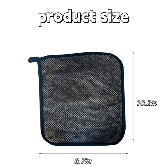 Exfoliating Washcloths,African Exfoliating Net,Reusable African Net Sponge,8.7x10.2In Beige Mutilfunction Wash Cloth for Face and Body Black.