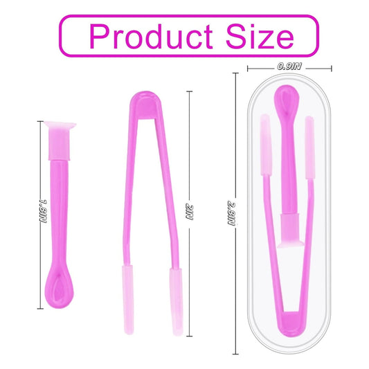 10Pack Portable Soft Contact Lens Remover Tool,QZS Contact Applicator & Inserter with Tip,Includes Tweezers & Soft Scoop for Home & Travel.