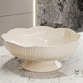 Ceramic Fruit Bowl for Kitchen Counter, Lights Pitches Fruit Plates, Decorative Bowl, Pedestal Bowl, Footed Bowl, Modern Fruit Bowl, Large Fruit Bowl, Home Decorative Bowls White