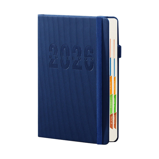 2026 Weekly Planner Notebook, Daily Planner Hardcover Calendar with Tabs and Pen Strap, 200 Pages Journaling Notebooks Daily Time Management Plan for Office Work(Purple) Blue