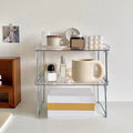 Cabinet Organizer Shelf, Stackable Kitchen Counter Shelves, Spice Rack, Countertop Organizers, Clear Plastic Storage Shelves Rack, for Makeup, Bathroom, Cupboard, Desk, Pantry Organization White.