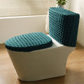 Toilet Lid Cover and Toilet Tank Cover Stretch Toilet Covers Set for Bathroom, Split Toilet Cover, Polyester Spandex Fabric, Machine Washable, with Elastic Bottom, All Season Household Blue
