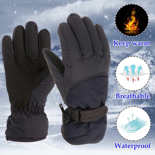 GXWEA 2T Gloves Kids Waterproof Gloves Kids Gloves Winter Gloves Thick Gloves Stretchy Warm Gloves Boys Girls 6-11 Year 10-16 Year AHA2 kids snow gloves Black