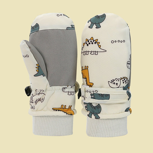 GXWEA 2T Gloves Kids Waterproof Gloves Kids Gloves Winter Gloves Thick Gloves Stretchy Warm Gloves Boys Girls 6-11 Year 6-24 Months AHA5 kids snow gloves White