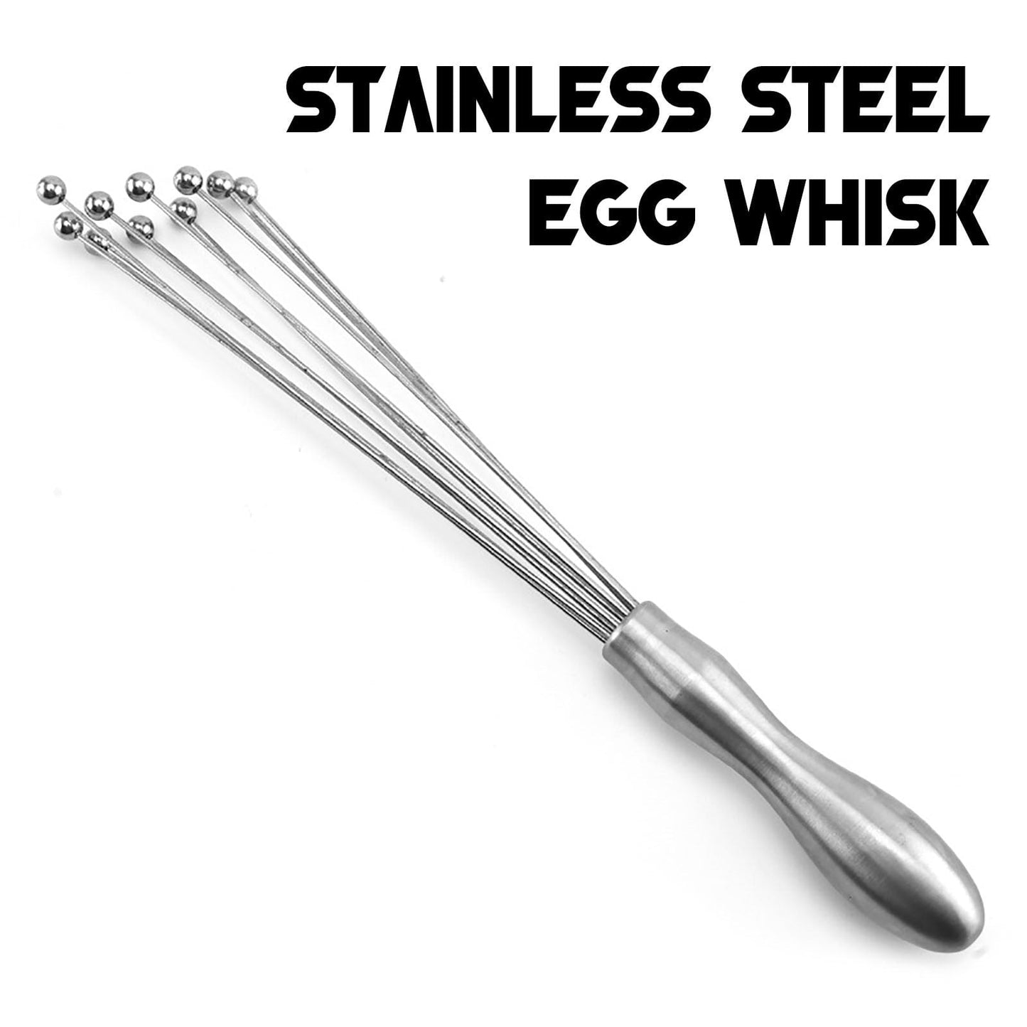 Egg Whisk,10" Stainless Steel Ball Whisk Egg Beater with Handle, Manual Mixers Whisk, Kitchen Tool for Baking Cooking B