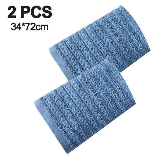 100% Cotton Soft and Absorbent Hand Towel-Waffle Hand Towels for Bathroom-Set of 2 Quick Drying Towels Sky blue