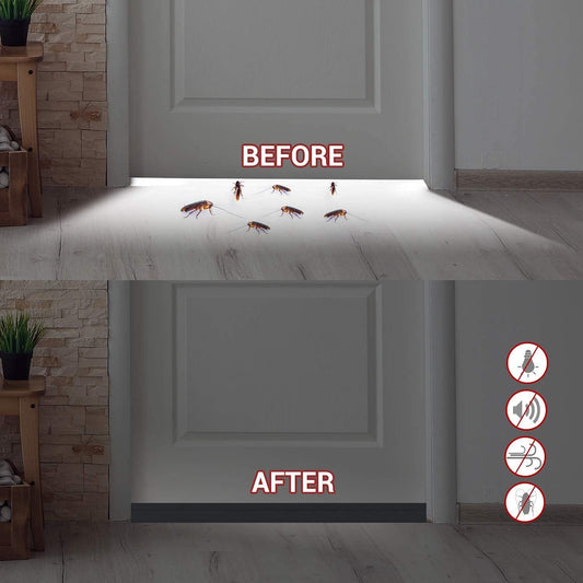 Door Draft Stopper, 37 Inch Under Door Sweep Bottom Blocker with Rubber Seal Strip, Under Door Seal for Exterior/Interior, Soundproof Weather Stripping Door Seal(White) 2PC Brown