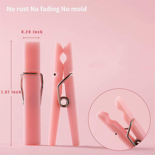 Tutuviw 100Pcs Blue Clothes Pins for Baby Shower Game Mini Premium Plastic Clothespins Small Baby Shower Decorations for Party Gender Reveal Game DIY Pink