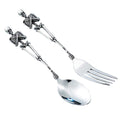 Darzheoy Stainless Steel Skeleton Skull Spoon and Fork Flatware Tableware Gifts for Halloween Easter and Christmas (Spoon) B