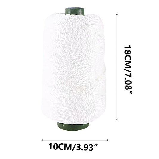 AYktou 32 Colors Macrame Cotton Cord 200g/7.05oz,100% Natural Handmade 4 Strands Twisted Cotton Rope Polyester Thread Spools for Wall Hanging Plants Hangers Gift Wrapping Tapestry DIY Crafts #J - White