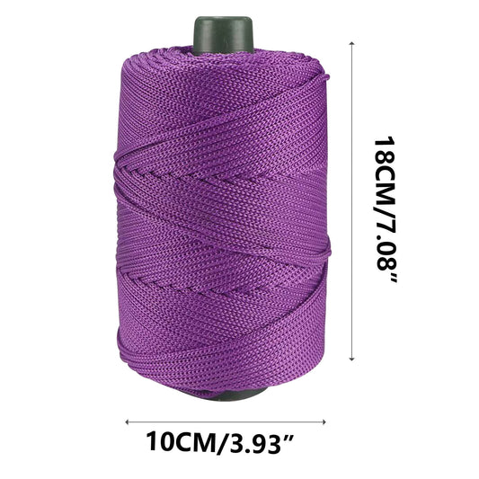 AYktou 32 Colors Macrame Cotton Cord 200g/7.05oz,100% Natural Handmade 4 Strands Twisted Cotton Rope Polyester Thread Spools for Wall Hanging Plants Hangers Gift Wrapping Tapestry DIY Crafts #M - Purple