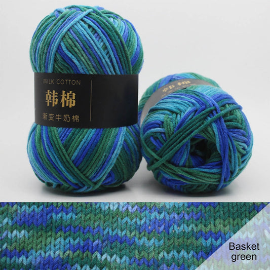 AYktou Cotton Yarn - Multicolor Rainbows Yarn,50 gram Skeins,26 Colors Available,7 Strands Of Combed Milk Cotton Crocheting Yarn for Knitting,Crochet,Weaving,Arts & Crafts - Fiesta #G - Navy Blue