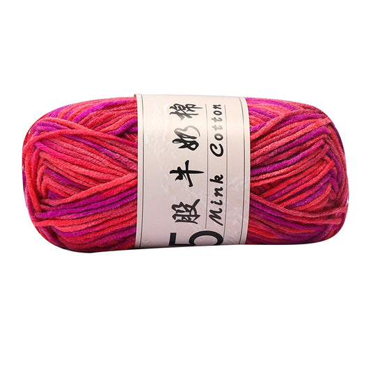 AYktou Cotton Yarn -Multi Colored Yarn Rainbows Crochet Yarn 50g/2.5oz,295 Yards,5 Strands,Lightweight Yarn For Crochet,Knitting and Crafts,24 Colors Color - 15