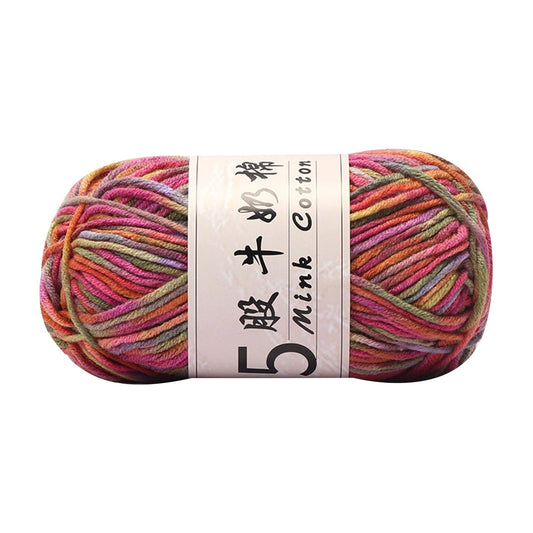AYktou Cotton Yarn -Multi Colored Yarn Rainbows Crochet Yarn 50g/2.5oz,295 Yards,5 Strands,Lightweight Yarn For Crochet,Knitting and Crafts,24 Colors Color - 18