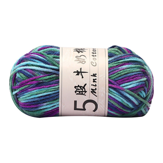 AYktou Cotton Yarn -Multi Colored Yarn Rainbows Crochet Yarn 50g/2.5oz,295 Yards,5 Strands,Lightweight Yarn For Crochet,Knitting and Crafts,24 Colors Color - 21
