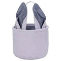 Chmadoxn Cute Personalized Easter Bunny Basket for Kids - Serviceable Plastic Easter Egg Hunt Gift Basket, Ages 3-8 7.5×9 in Purple