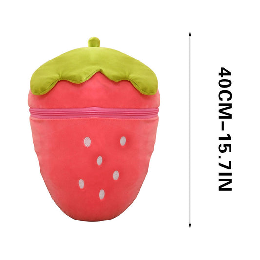 Chmadoxn Easter Adorable Stuffed Bunny Plush Toy - 2-in-1 Transformable Carrot & Strawberry Fruit Doll, Cute Spring Gift for Kids, Easter Basket Stuffer, Collectible Home Decor 15.7" C