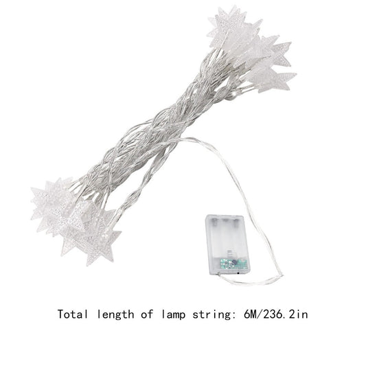Darzheoy Star String Lights, 20 FT 40 LED Battery Operated Twinkle Lights Warm White Cute Hanging Star Fairy Light for Bedroom Room Office Home Indoor Outdoor Eid Xmas Tree Decor White