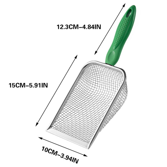 Darzheoy Beach Mesh Shovel for Shell Collecting, Kids Filter Sand Scooper for Picking Up Shells, Shark Tooth Sifter Dipper for Boys and Girls Green