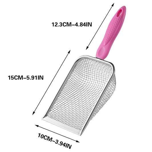 Darzheoy Beach Mesh Shovel for Shell Collecting, Kids Filter Sand Scooper for Picking Up Shells, Shark Tooth Sifter Dipper for Boys and Girls Pink