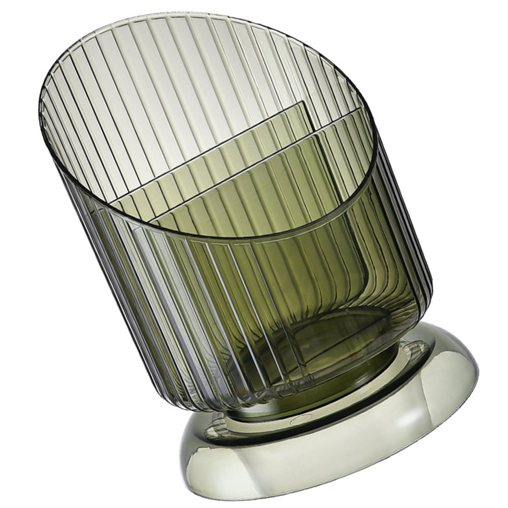 SKISUNO Makeup Brush Holder Pet Green Cylinder 1Set 6.09X4.52X4.52in.