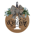 Darzheoy Initial Last Name Year Round Front Door Wreath, Welcome Sign Garland with Bow & Eucalyptus, Personalized Creative 26 Letter Farmhouse Wreath for All Seasons I