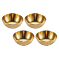 SKISUNO 4-Piece Golden Dipping Sauce Dishes Set for Home and Restaurant Use, and Stylish Serving Bowls