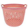 HOOWIFFY 1Pcs Portable Laundry Basket Pink Hollow Laundry Management with Handle PP