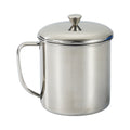 Darzheoy Stainless Steel Coffee Cup - Metal Tea Mug with Lid and Handle for Camping and Everyday Use XL Silver