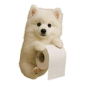 Darzheoy Dogs Toilet Roll Holder Series, 3D Resin Cute Dog Towel Rack, Wall Mouted Toilets Paper Storage Dispenser for Home Bathroom Kitchen I