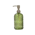 Darzheoy Glass Soap Dispenser 15 Oz for Bathroom Kitchen, Hand Soap/Lotion Dispenser with Plastic Pump Green.