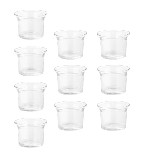 WHAMVOX Clear Glass Votive Candle Holders for Romantic Atmosphere Suitable for Home Decor Party Wedding 10 Pieces