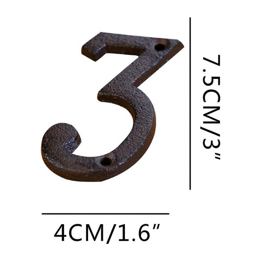 Darzheoy 3 inch Iron House Number, Iron Black House Numbers for Outside, Metal Mailbox Numbers for Outside, Home Address Numbers for House, Matching Screws D