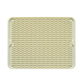 Chmadoxn Dish Drying Mat,Large Dish Drying Mats, Non-Slip Mat Easy Clean Drying Mat Large Heat Dish Drainer Mat for Kitchen Counter Sink Refrigerator or Drawer Easy to Clean 11.8×15.7 in Beige