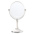 Back to School Chmadoxn Magnifying Makeup Mirror Double Sided Tabletop Mirror with 3 Magnification, Magnified Desk Mirror for Makeup, Cosmetic Vanity Mirror with Stand and 360° Rotation 5.5Ã11.4 in White.